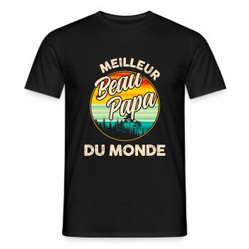 t-shirt meilleur beau papa - T-shirt homme - noir - Devant - AI Model Male 178 light (178cm)