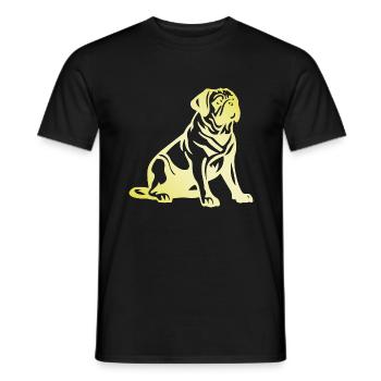 Silhouette de chien carlin - T-shirt homme - noir - Devant - AI Model Male 178 light (178cm)