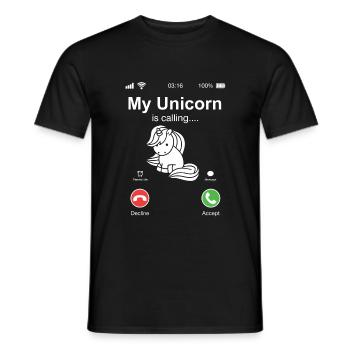 Unicorn fait appel à un cadeau arc-en-ciel - T-shirt homme - noir - Devant - AI Model Male 178 light (178cm)
