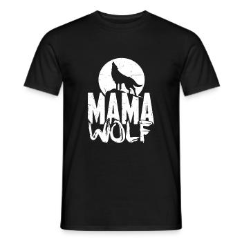 Mama Wolf Geschenk Familie Muttertag Kinder - Männer T-Shirt - Schwarz - Vorne - AI Model Male 178 light (178cm)