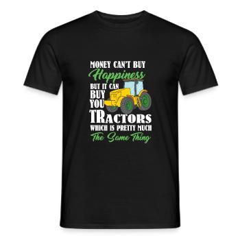 Heureux fermier présente tracteur tracteur - T-shirt homme - noir - Devant - AI Model Male 178 light (178cm)