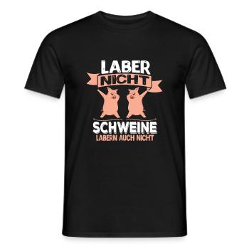 Laber nicht Geschenk Schwein Humor dabbing - Männer T-Shirt - Schwarz - Vorne - AI Model Male 178 light (178cm)