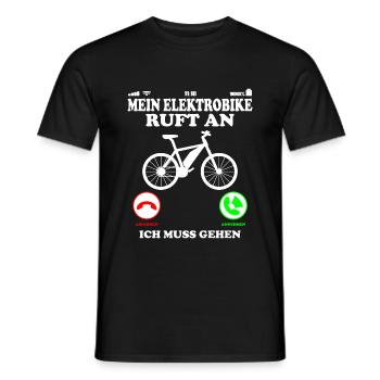 Elektro Fahrrad Bike E-Bike Ruft an muss gehen - Männer T-Shirt - Schwarz - Vorne - AI Model Male 178 light (178cm)