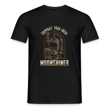Support Your Local Moonshiner - Spirit Drinking - Men's T-Shirt - black - Front - AI Model Male 178 light (178cm)