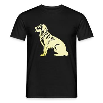 Golden Retriever Hund Silhouette - Männer T-Shirt - Schwarz - Vorne - AI Model Male 178 light (178cm)