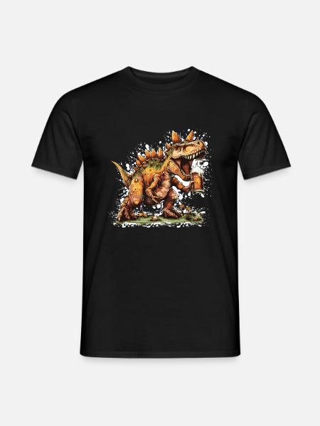 Dinosaurier stegosaurus Bier - Männer T-Shirt - Schwarz