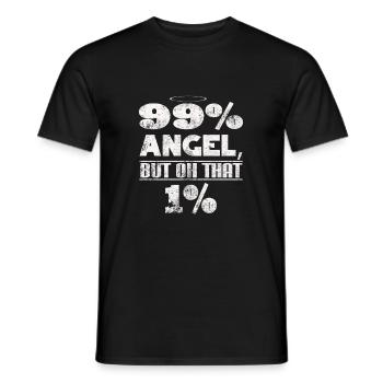 I'm 99% angel but oooh that 1% - funny saying - Men's T-Shirt - black - Front - AI Model Male 178 light (178cm)