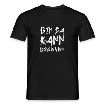 Bin da kann los gehen - Männer T-Shirt - Schwarz - Vorne - AI Model Male 178 light (178cm)
