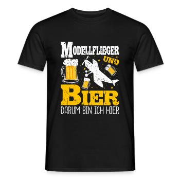 Modellfliegen Bier Männer Piloten Modellflieger - Männer T-Shirt - Schwarz - Vorne - AI Model Male 178 light (178cm)