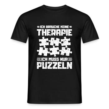 Ich Brauche Keine Therapie Puzzeln Puzzle - Männer T-Shirt - Schwarz - Vorne - AI Model Male 178 light (178cm)