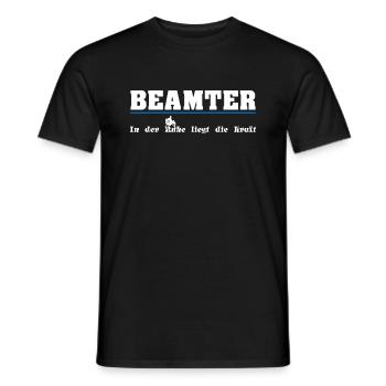 beamter - In der Ruhe liegt die Kraft - Männer T-Shirt - Schwarz - Vorne - AI Model Male 178 light (178cm)