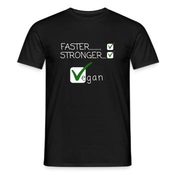 Go Vegan Faster Stronger - Men's T-Shirt - black - Front - AI Model Male 178 light (178cm)