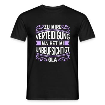 Lustig Unbeaufsichtigt Verteidigung Streich - Männer T-Shirt - Schwarz - Vorne - AI Model Male 178 light (178cm)
