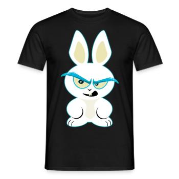 Lusiger White Rabbit, Funny Rabbit Shirt - Men's T-Shirt - black - Front - AI Model Male 178 light (178cm)