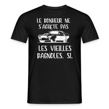 le bonheur ne s'achète pas - T-shirt homme - noir - Devant - AI Model Male 178 light (178cm)