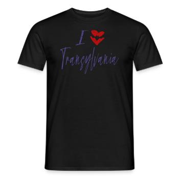 Halloween I Love Transylvania Vampire Bat - Men's T-Shirt - black - Front - AI Model Male 178 light (178cm)