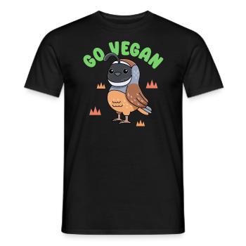 Wachtel-Design für stolze Veganer - Männer T-Shirt - Schwarz - Vorne - AI Model Male 178 light (178cm)