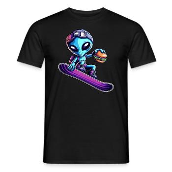 Alien Snowboard Hamburg Adventure - Men's T-Shirt - black - Front - AI Model Male 178 light (178cm)