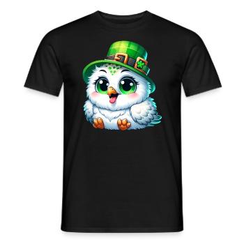 L’adorable harfang des neiges de la Saint-Patrick - T-shirt homme - noir - Devant - AI Model Male 178 light (178cm)
