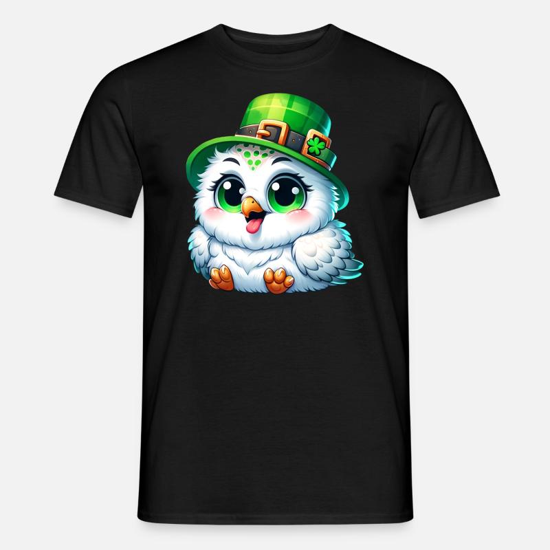 St. Patrick's Süße Schneeeule - Männer T-Shirt - Schwarz