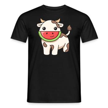 Kuh Wassermelone Design für Kuh-Liebhaber - Männer T-Shirt - Schwarz - Vorne - AI Model Male 178 light (178cm)