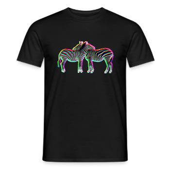 colorful ZEBRAS - Men's T-Shirt - black - Front - AI Model Male 178 light (178cm)