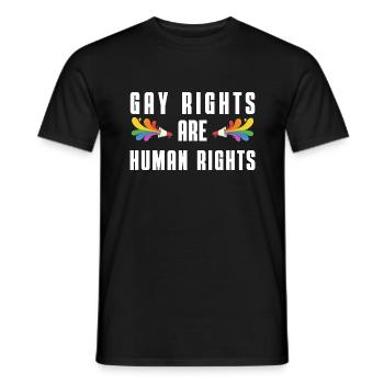 Rainbow Megaphone Human Rights Gift LGBT - T-shirt homme - noir - Devant - AI Model Male 178 light (178cm)