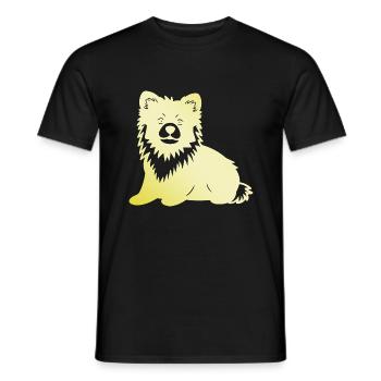 Silhouette de chien poméranien Poméranien - T-shirt homme - noir - Devant - AI Model Male 178 light (178cm)