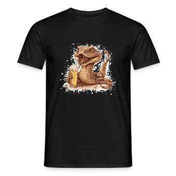 Schlange Kobra Bier Lustig - Männer T-Shirt - Schwarz - Vorne - AI Model Male 178 light (178cm)