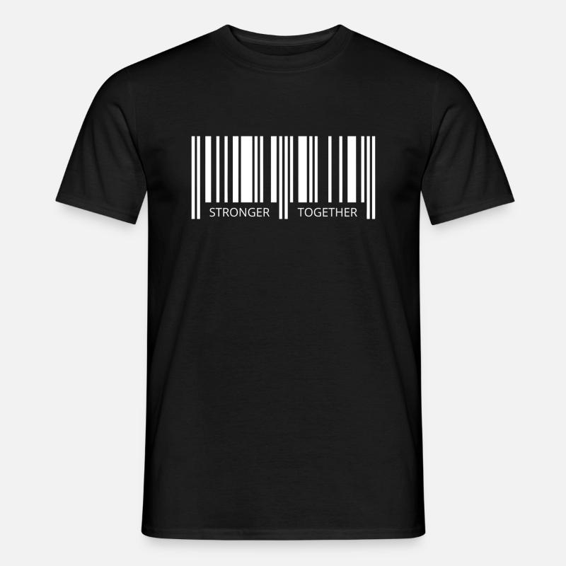 Together strong Corona Barcode Strichcode Partner - Männer T-Shirt - Schwarz