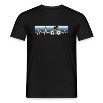 RADRENNFAHRER HERZSCHLAG RADFAHREN RETRO RENNRAD - Männer T-Shirt - Schwarz - Vorne - AI Model Male 178 light (178cm)