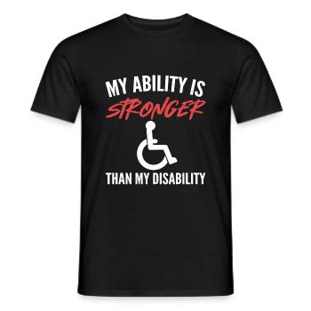 Wheelchair - Men's T-Shirt - black - Front - AI Model Male 178 light (178cm)