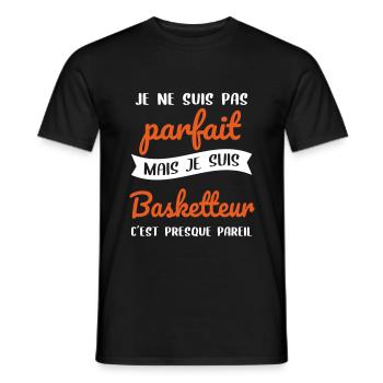 Je ne suis pas parfait mais je suis basketteur - T-shirt homme - noir - Devant - AI Model Male 178 light (178cm)