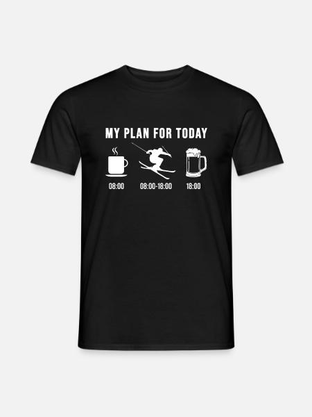 Skifahren Skifahrer Skiparty Ski Geschenke - Männer T-Shirt - Schwarz