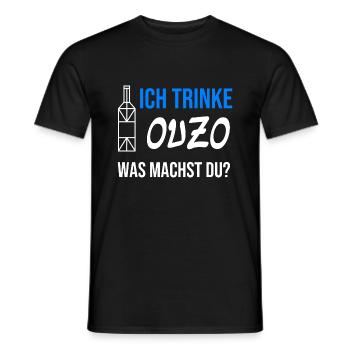 Ouzo - Männer T-Shirt - Schwarz - Vorne - AI Model Male 178 light (178cm)
