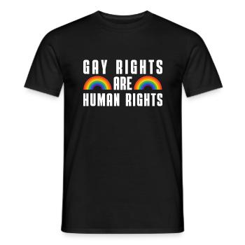 Rainbow Human Rights Gay Pride Gift LGBT - T-shirt homme - noir - Devant - AI Model Male 178 light (178cm)