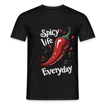 Spicy Life – Chili Vibes for Every Day - Men's T-Shirt - black - Front - AI Model Male 178 light (178cm)