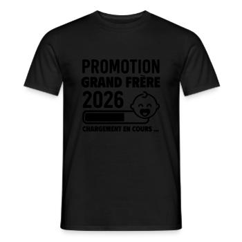 Annonce grossesse Grand frère 2026 - T-shirt homme - noir - Devant - AI Model Male 178 light (178cm)