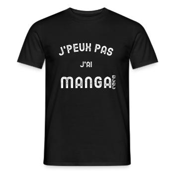 J'PEUX PAS J'AI MANGA - T-shirt homme - noir - Devant - AI Model Male 178 light (178cm)