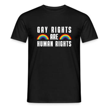 Human Rights Rainbow Gift Queer LGBT - Men's T-Shirt - black - Front - AI Model Male 178 light (178cm)