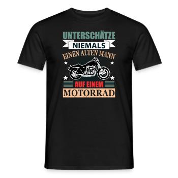 Motorrad Rentner Geschenk Lustig Herren Spruch - Männer T-Shirt - Schwarz - Vorne - AI Model Male 178 light (178cm)