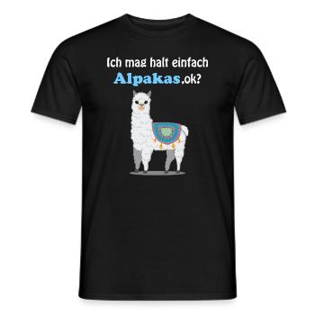 Lama Alpaka Spruch Geschenk Damen Herren Kinder - Männer T-Shirt - Schwarz - Vorne - AI Model Male 178 light (178cm)