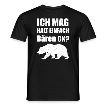 Bären Bär Motiv Lustig Für Damen, Herren, Kinder - Männer T-Shirt - Schwarz - Vorne - AI Model Male 178 light (178cm)