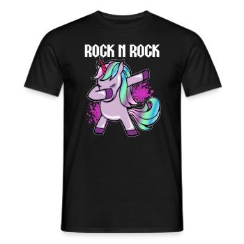 Rock unicorn dab motif for women men kids - Men's T-Shirt - black - Front - AI Model Male 178 light (178cm)