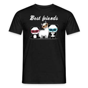 Beste Freunde Geschenk Damen Herren Kinder - Männer T-Shirt - Schwarz - Vorne - AI Model Male 178 light (178cm)