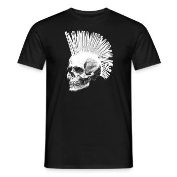 Punk skull skull gift punk rock - Men's T-Shirt - black - Front - AI Model Male 178 light (178cm)