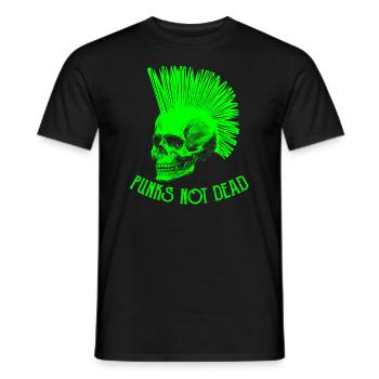 Les punks ne sont pas morts en disant le crâne de coiffure punk - T-shirt homme - noir - Devant - AI Model Male 178 light (178cm)