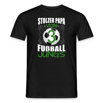 Stolzer Papa Von 3 Fußball Jungs Vater von Söhnen - Männer T-Shirt - Schwarz - Vorne - AI Model Male 178 light (178cm)