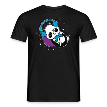 Panda gamer panda bear gambler gift idea - Men's T-Shirt - black - Front - AI Model Male 178 light (178cm)