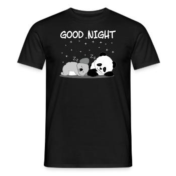 Pyjama koala panda bonne nuit cadeau drôle - T-shirt homme - noir - Devant - AI Model Male 178 light (178cm)